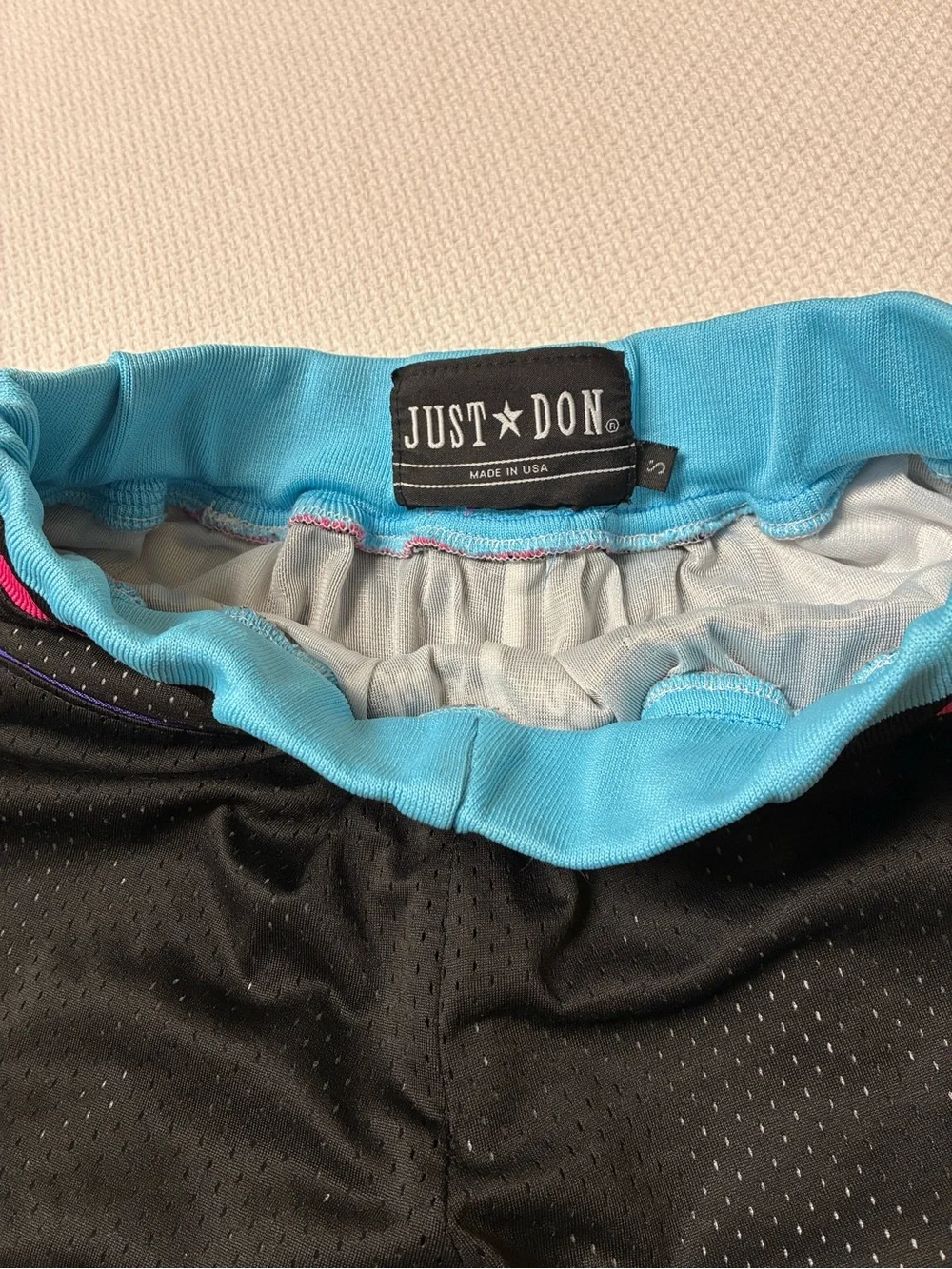 Just Don Miami Heat Black Shorts with Pink & Blue Accents